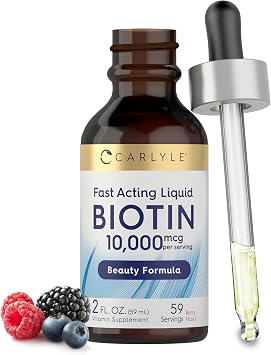 Carlyle Liquid Biotin 10000mcg | 2 oz | Extra Strength Drops