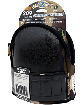 TROXELL USA - Super-Soft Camouflage Kneepads Large Size/Bagged in Pairs