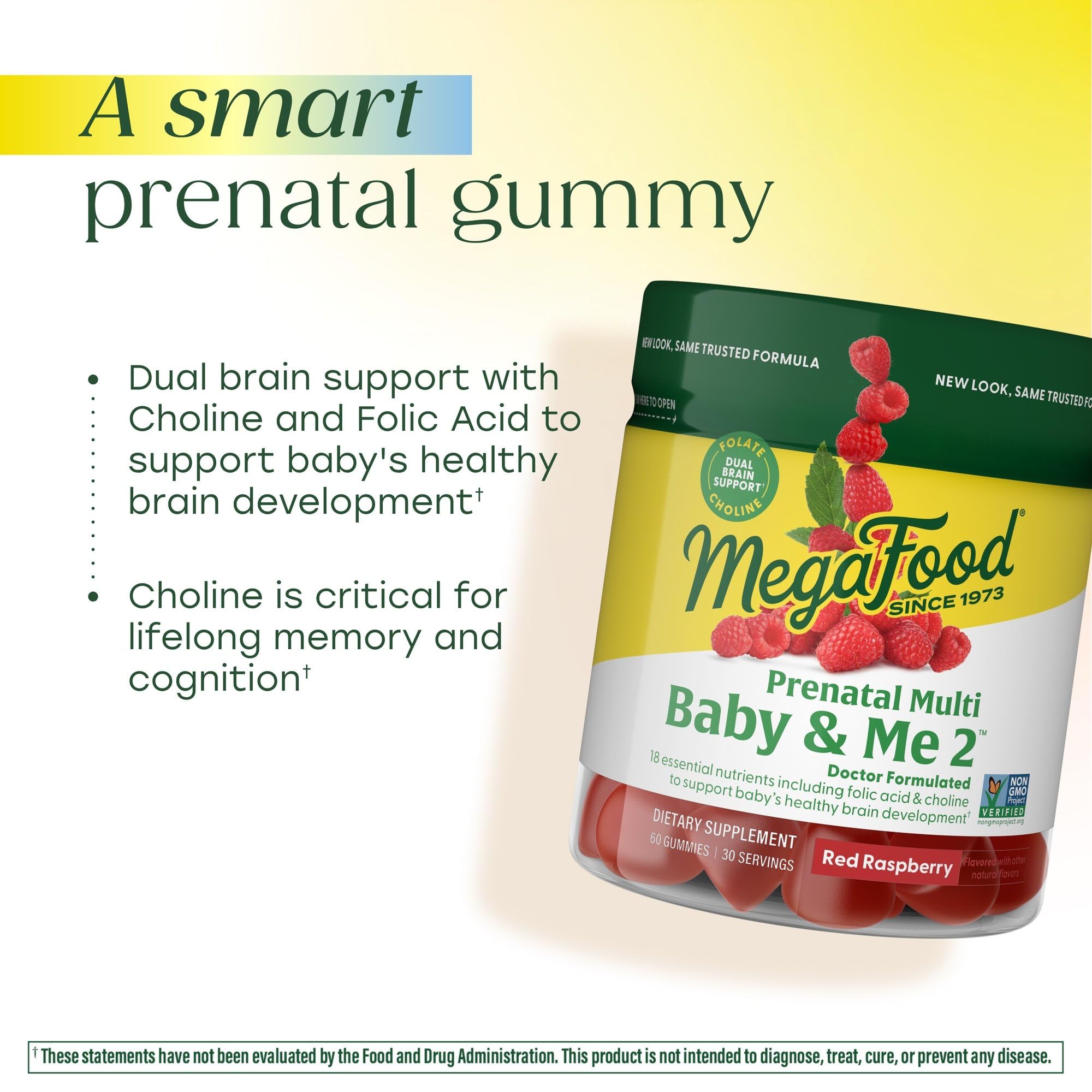 MegaFood Baby & Me 2 Prenatal Gummies, 18 Nutrients, Red Raspberry, 60 Ct — Amazon image 3