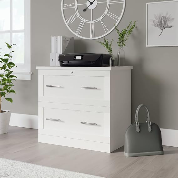 Realspace 29-7/16W x 18-1/2D Lateral 2-Drawer File Cabinet, White