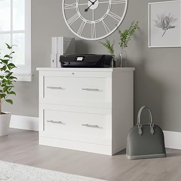 Realspace 29-7/16W x 18-1/2D Lateral 2-Drawer File Cabinet, White