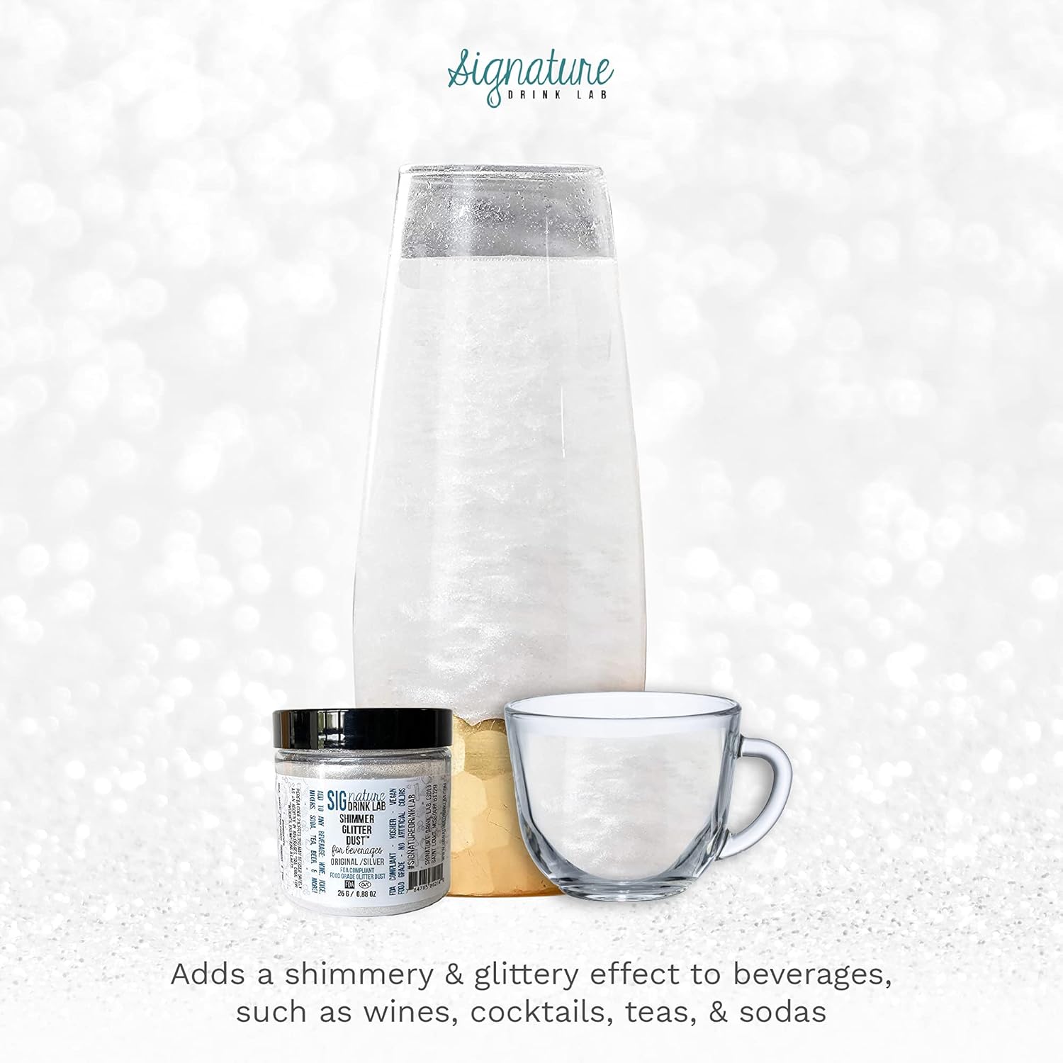 Edible Glitter for Drinks Orange - food compliant Shimmer Dust for Cocktails, Halloween, Birthday - Kosher Made in USA