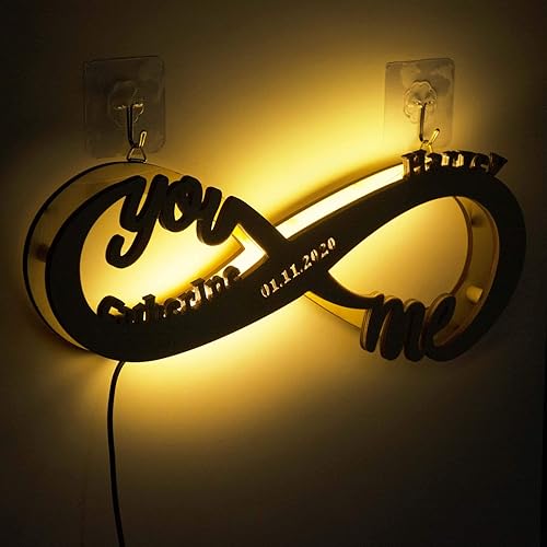 Miniatura 2 de Infinity I Love You - Decoración de pared con luz nocturna LED, regalos románticos para hombres, esposa, parejas, novio, novia, personalizado con