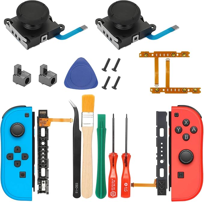 Joystick Replacement Kit for Nintendo Switch JoyCon, EEEKit 18PCS