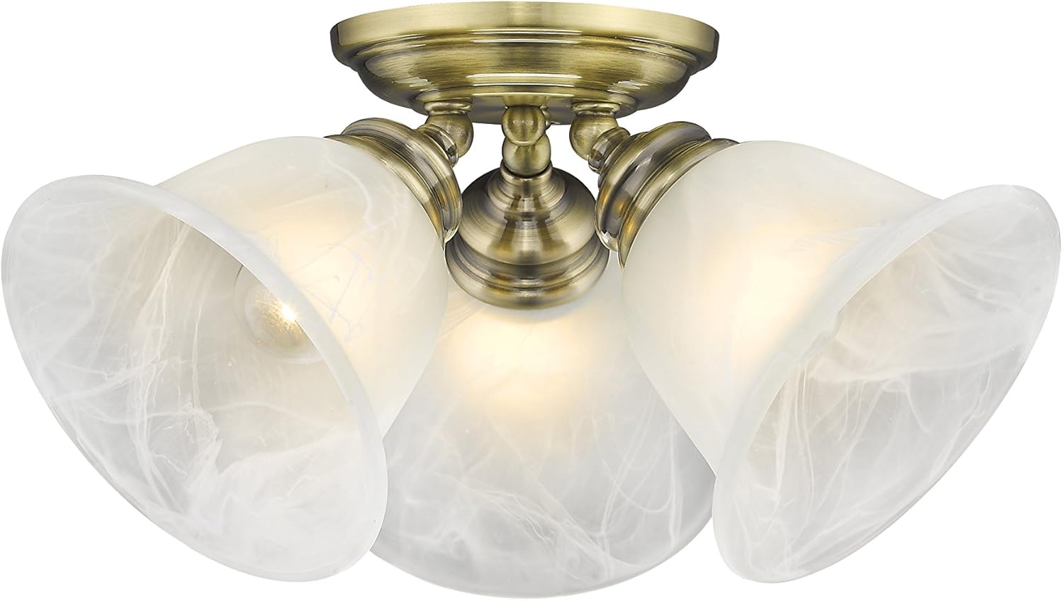 Livex Lighting 135801 Essex Ceiling Mount, Antique Brass Close To