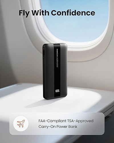 Miniatura 7 de Cargador portátil con enchufe de pared, batería externa de carga rápida, cables integrados, 10500mAh 22.5W, 4 salidas, 3 entradas, pantalla LED,