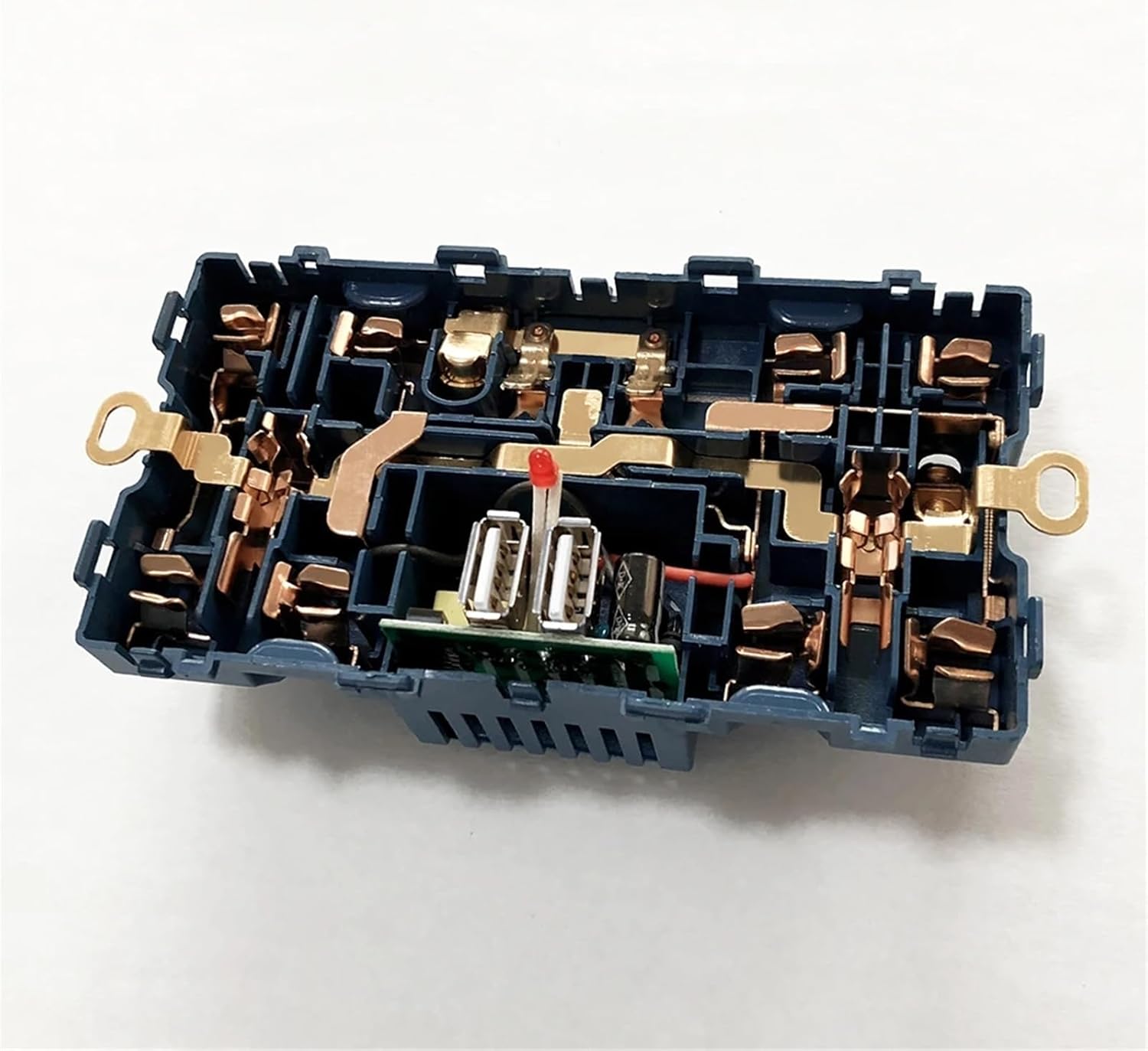 Charging Socket, 2.1A Dual USB Port, AC 110-250V, 13A Wall-Mounted Multi-Functional Power Universal 5 Hole Outlet(White(Single Socket))