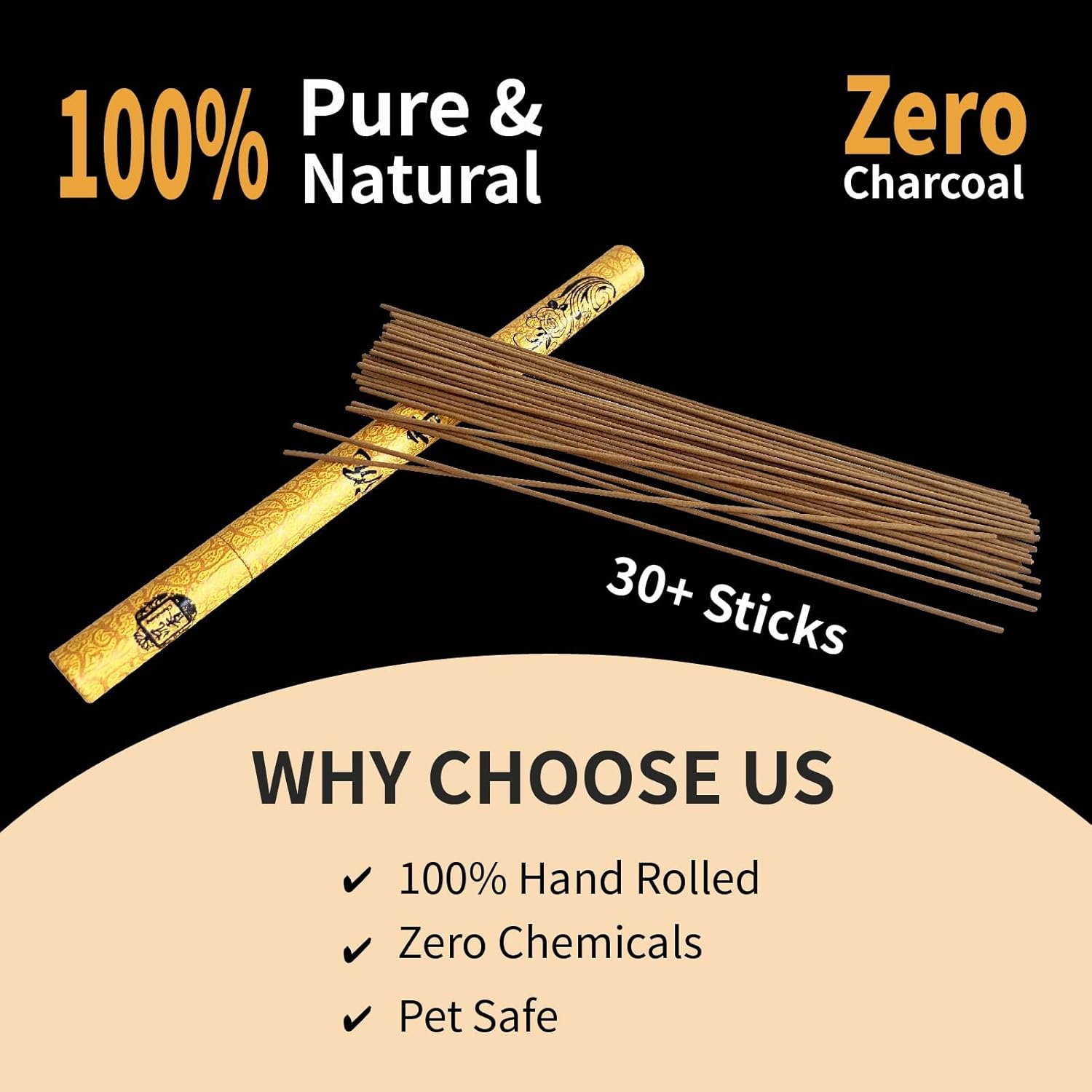 Oud Agarwood Incense Sticks with Holder,Natural Charcoal Free Organic Clean Burning.Premium Quality Oud Sticks(30+Sticks, 8.2 inch),Exquisitely Gift-Boxed for Gift - Image 3