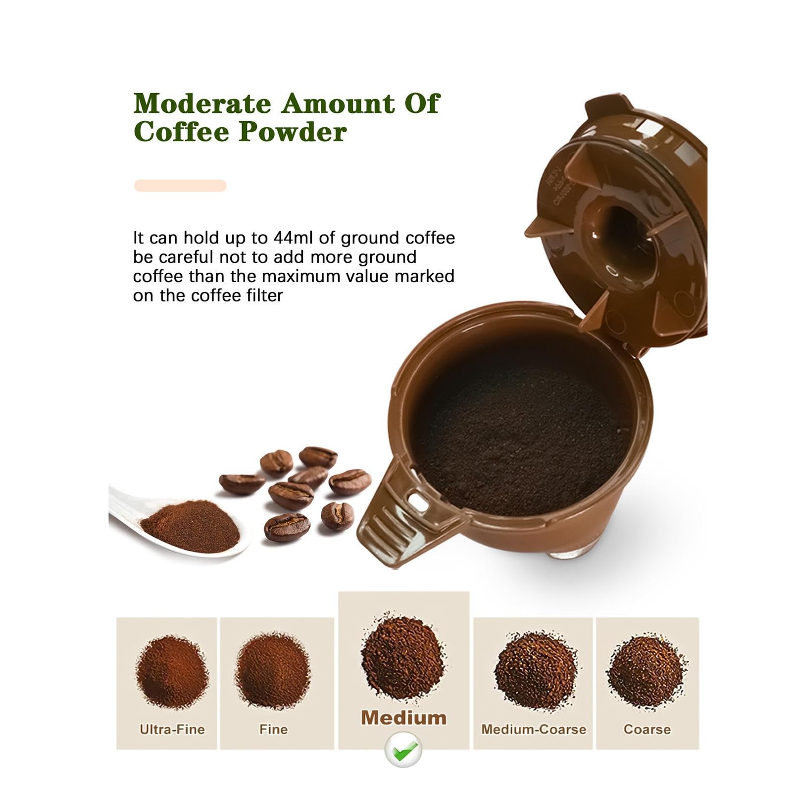 5 Cestas de Filtro Individuales para Café Molido, Soporte Resistente para Cafetera.