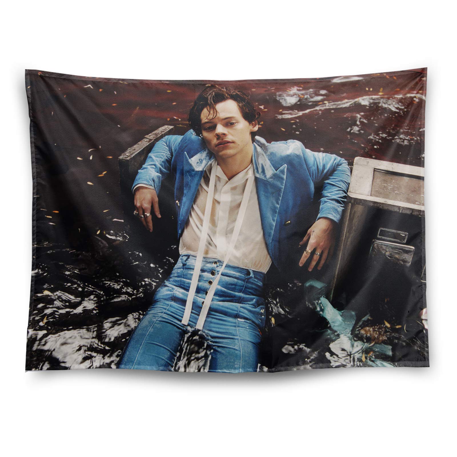 Harry Styles Wall Hanging Treat People With Kindness Tapestry 60*51 Harry Styles Fine Line Vinyl Fabric Poster Room Decor For Teens Women Men Trippy Artwork For Wall Blanket