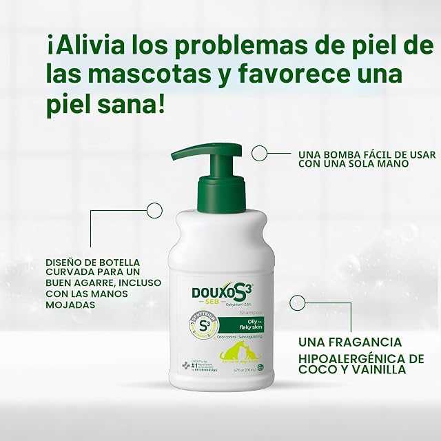 Foto 5 de 8 de DOUXO Champú S3 SEB, champú para la caspa para gatos y perros, solución para la caspa para perros y gatos