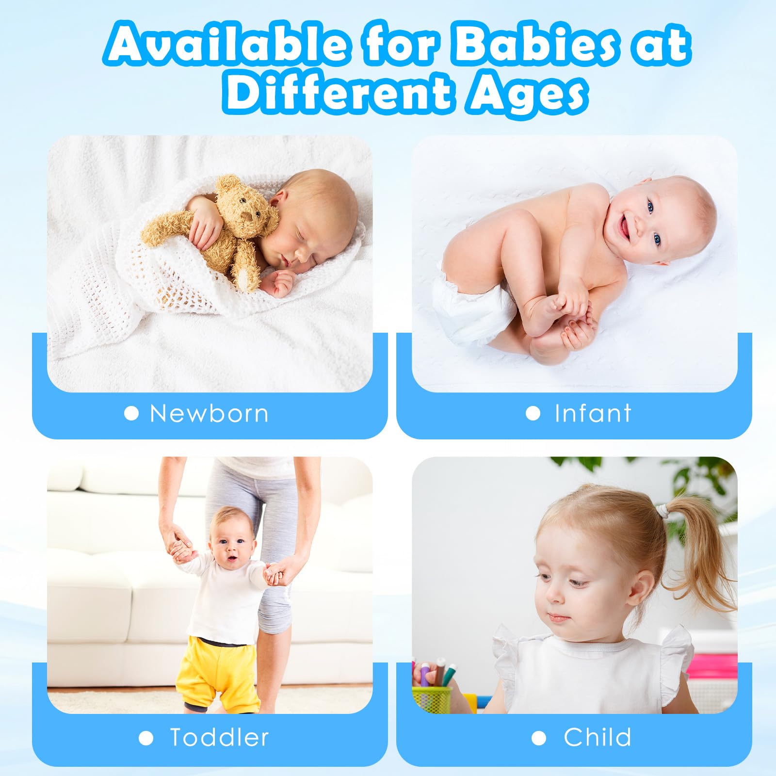 Baby Nose Cleaner mit 9 Saugstärken, 3 Größen Silikon Tipps, Nachtlicht & 10 Beruhigender Musik