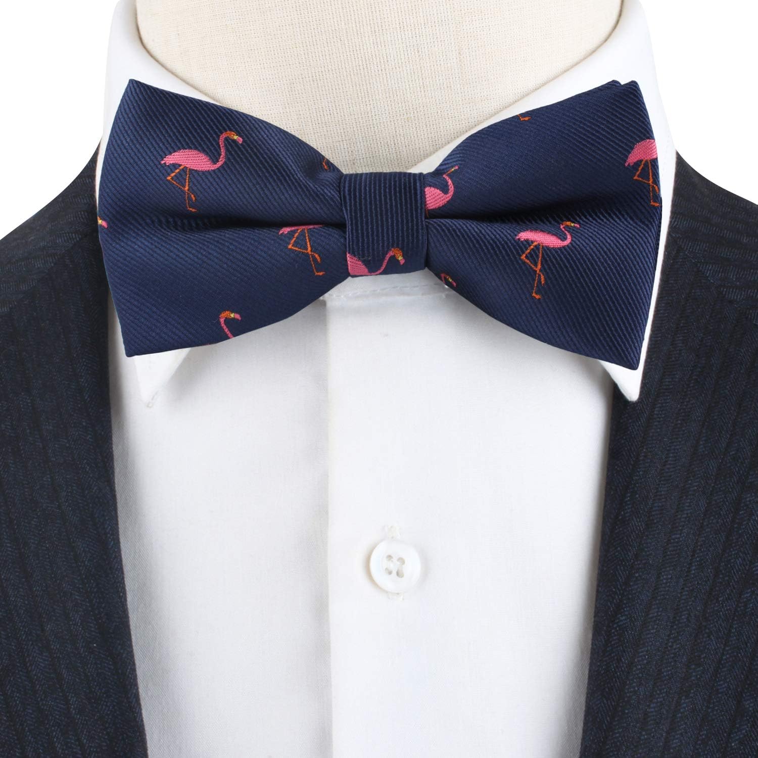 AUSCUFFLINKS Pink Flamingo Bow Tie | Gift for Men | Flamingoes Work Bow Ties for Him | Birthday Gift for Guys (Pink Flamingo Bow Tie)