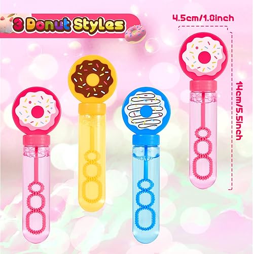 Miniatura 4 de Winrayk Varitas de burbujas en forma de dona para recuerdos de fiesta de niños, 24 burbujas grandes a granel, premios de carnaval, bolsas de regalos