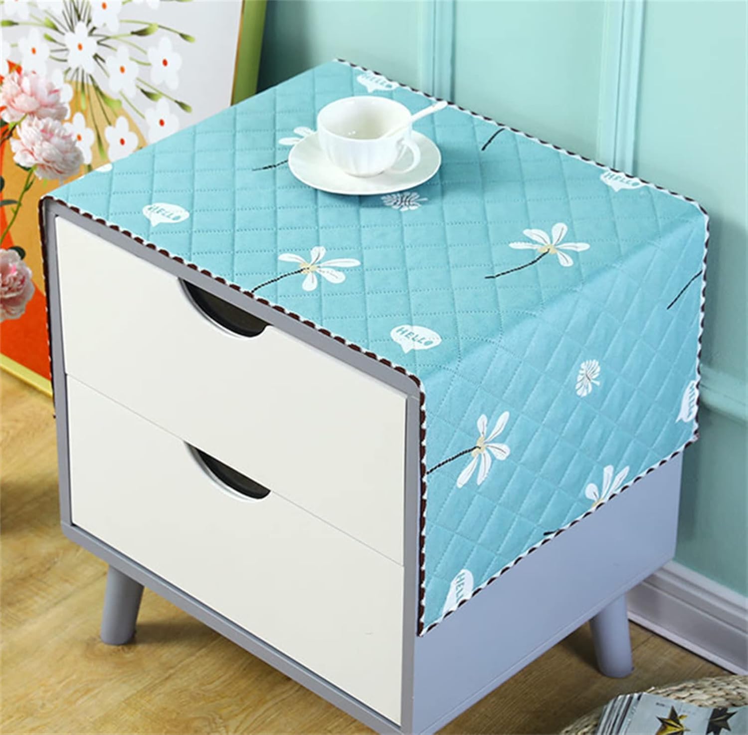 Simple Bedside Table dust Cover, Household Universal dust Cover Towel Cover Cloth Tablecloth dust Protection Cover (15.7 * 39.4 inches,Purple)