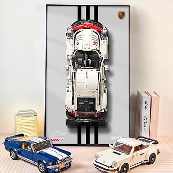 Display frame for Lego 42096 Technic 911 RSR Race Car Model Building Kit, 75X45CM Display Board for 42096 Car Wall Mount for Lego Enthusiasts