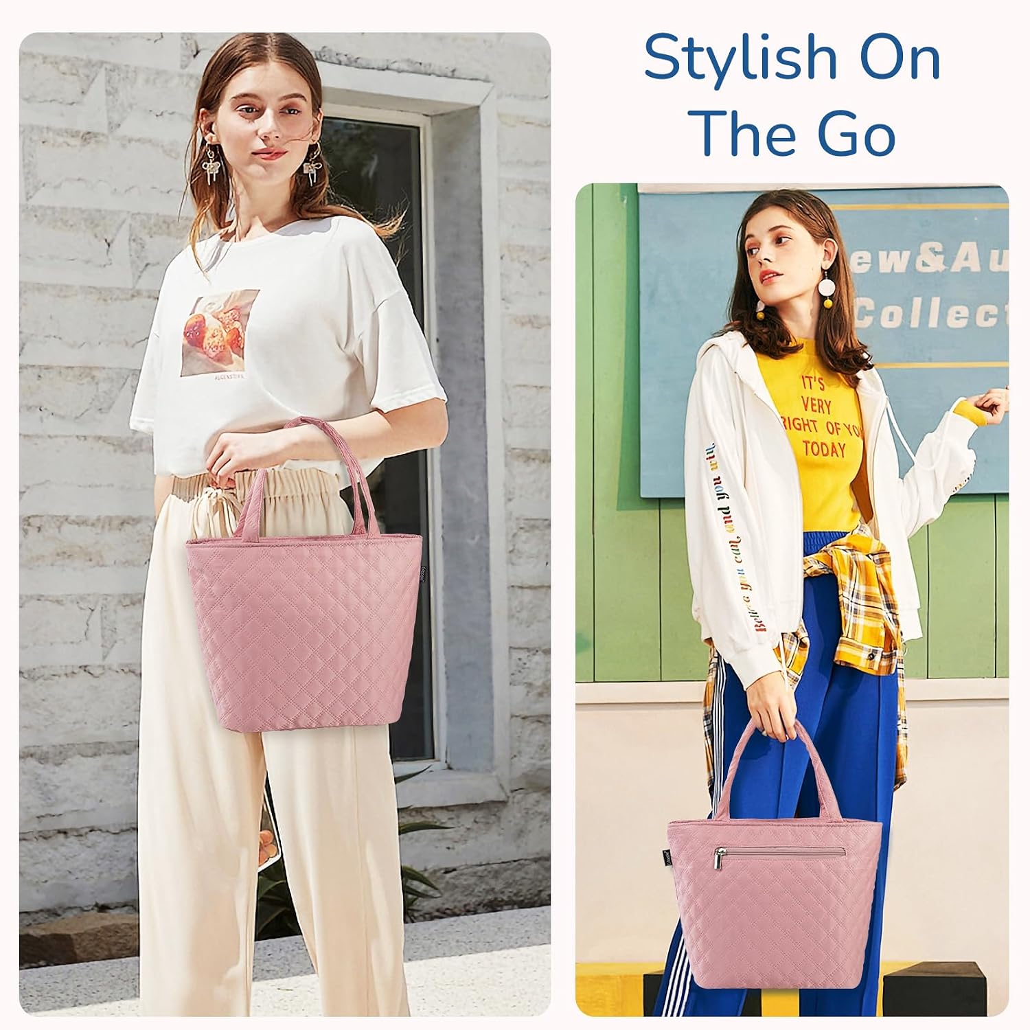 Gloppie Lunch Bag for Women Insulated Leakproof Cooler Work Lunch Tote Pink image 2