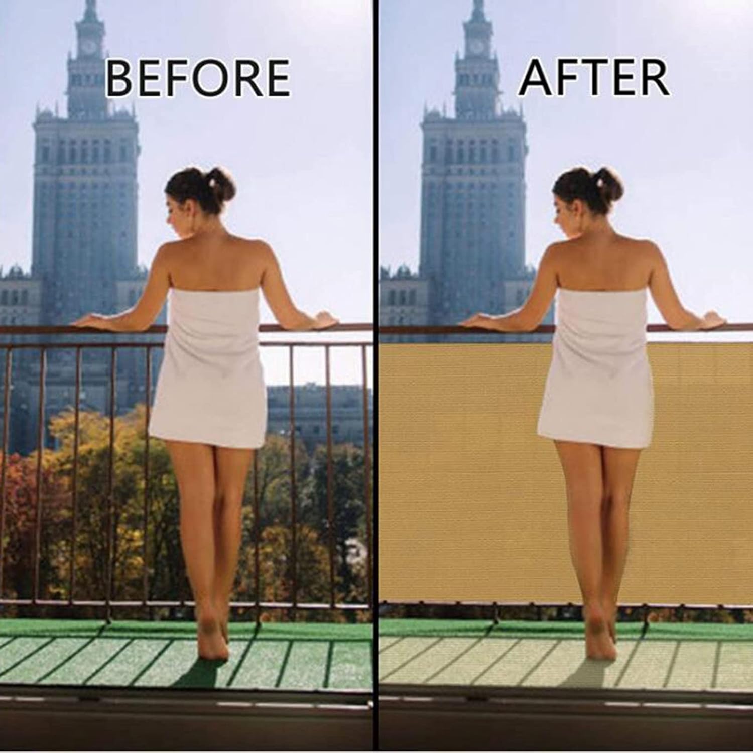 Sand Balcony Privacy Screen Fence Shade Netting Mesh Cloth with Gromments Windscreen Cover UV Protection for Patio Backyard Railing Shield 90% (Color : Beige Size : 2X3M) (Beige 2X3M)