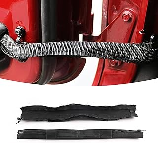 Pack-2 Car Door Restriction Accessories, Adjustable Durable Nylon Fabric Vehicle Locator Straps, Automotive Door Restriction Check Straps Compatible with 1997-2021 Wrangler (Black)