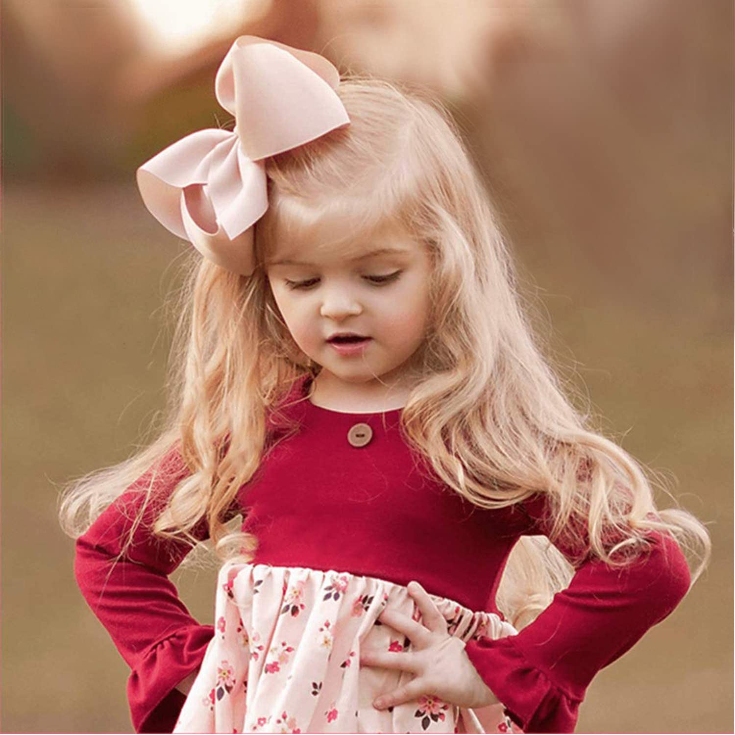 Oaoleer Hair Bows Clips Grosgrain Ribbon Bows Hair Alligator Clips Hair Barrettes Hair Accessories for Girls Toddler Infants Kids Teens Children (8inch)