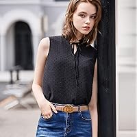 Vista 324 de Cinturón de cuero clásico con hebilla de metal para mujer con vestido de jeans Aah-negro-clásico