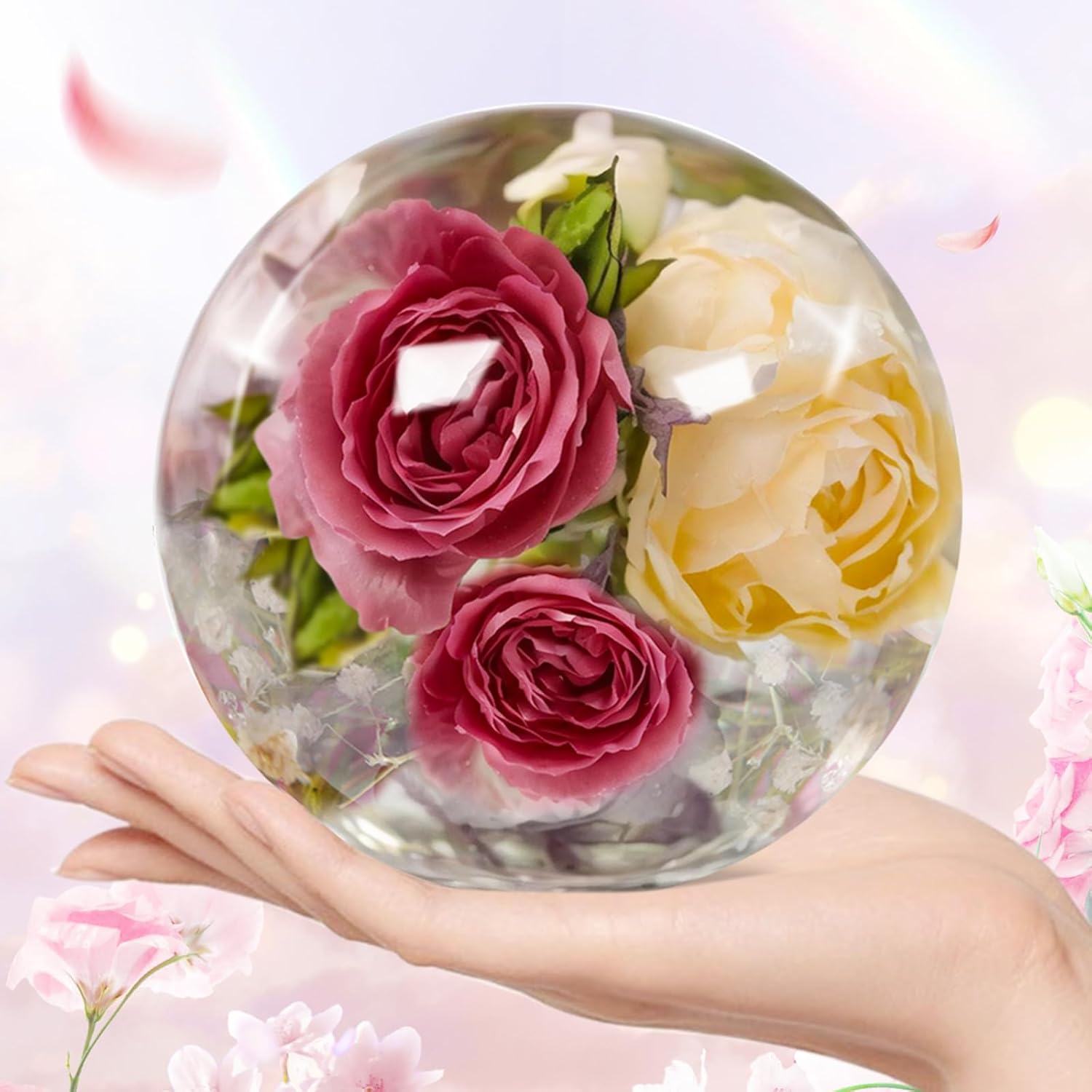 Large Sphere Resin Molds Silicone,3 Pcs(4.8",4.1",3.6") Seamless One-Piece Sphere Epoxy Resin Mold for Flower Preservation,Epoxy Resin Crafts,Home Decor