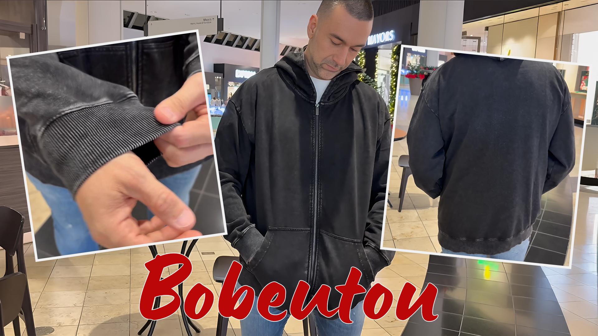 Amazon.com: Bobeutou Mens Zip Up Acid Wash Hoodie Vintage