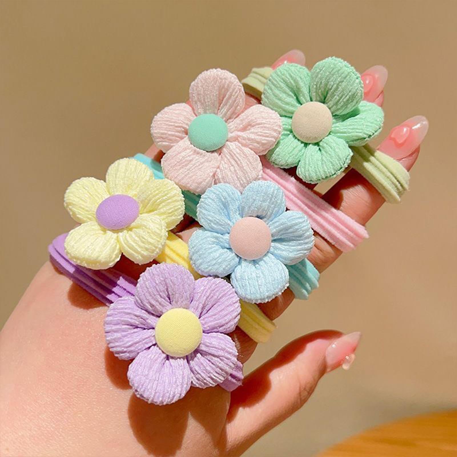 Lazos para el pelo para niñas pequeñas,Lazos para el pelo para niñas pequeñas - 6X Coleteros para niños pequeños Flor suave,Lazos para el pelo de niña, bonitos soportes elásticos para coleta para niña