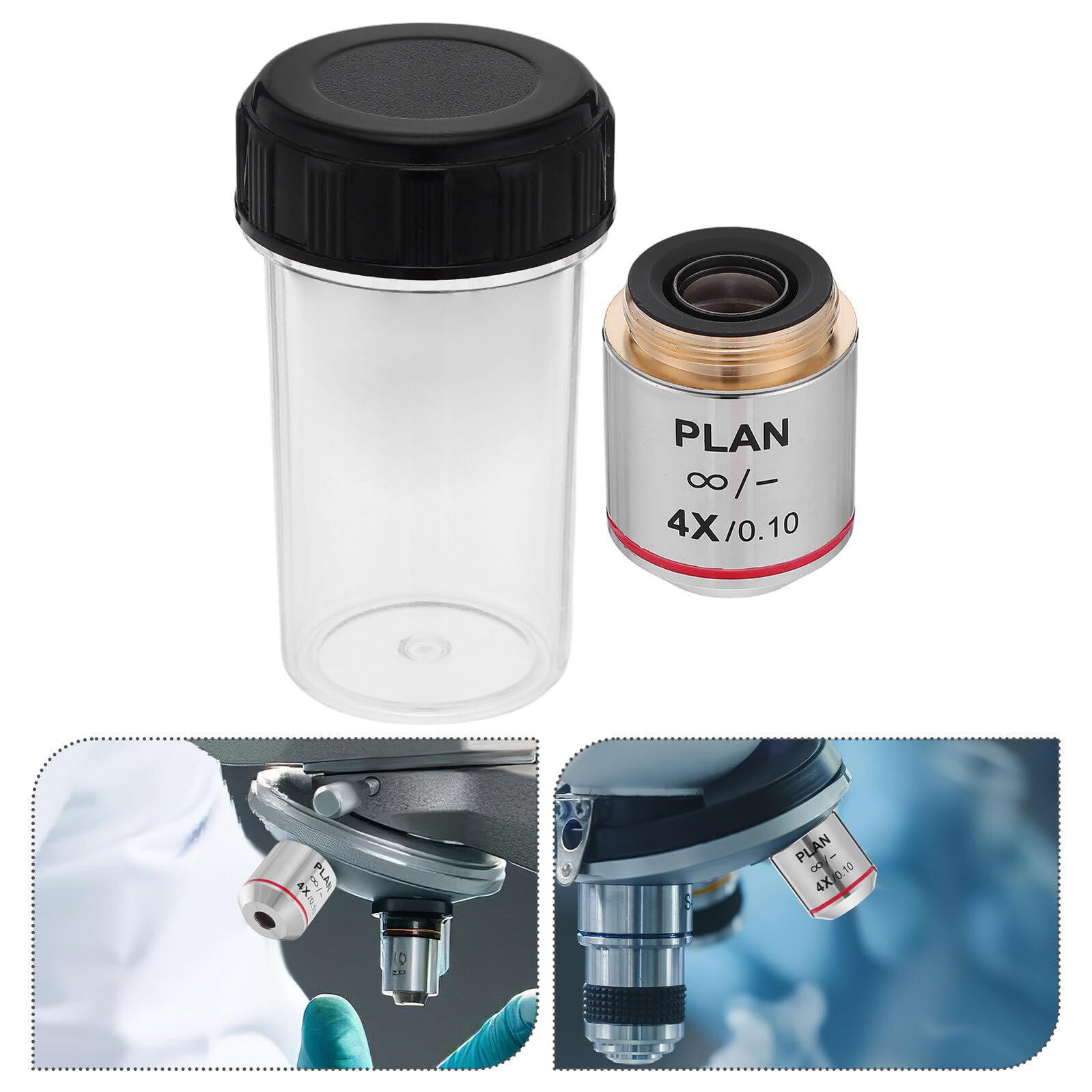 Angoily Objectif Plan pour Microscope Professionnel Lentille de Remplacement Haute Résolution pour Analyse Images Laboratoire sans Distorsion