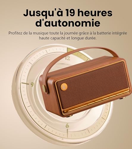 Edifier MP330 - Enceinte Bluetooth Portable Audio Hi-Res, 40W RMS, Appairage Stéréo Double, Son 360°, 19h Autonomie, Bluetooth 6.0 & Multipoint, Design Compact pour Intérieur/Extérieur - Marron - 5