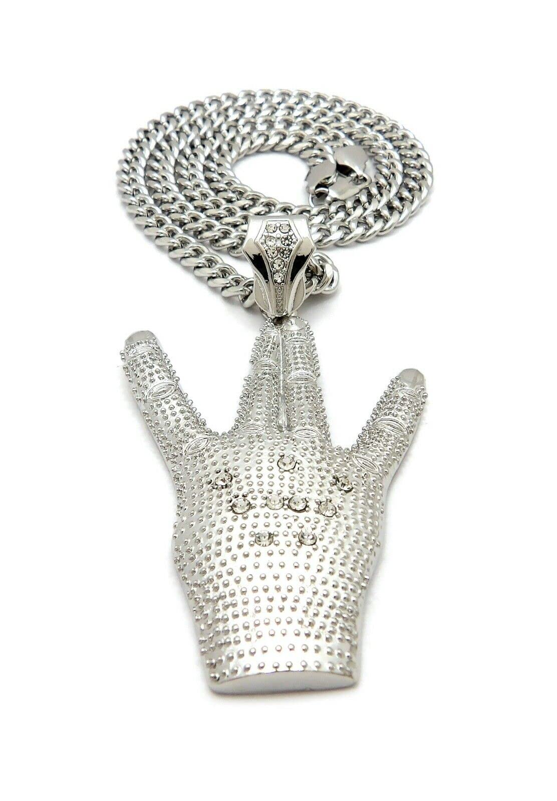 アクセサリー Forte West Side Modern Necklace Amazon.com: Jewelry For Hip Hop Iced West Side Hand Pendant