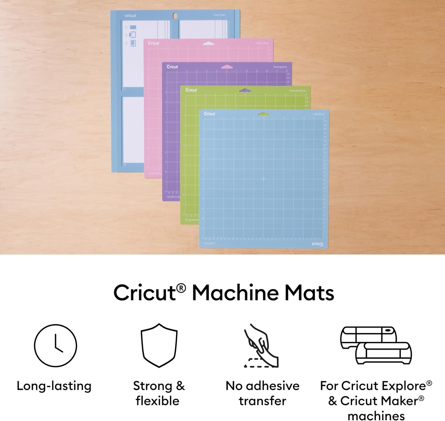 Cricut StrongGrip Cutting Mat Pack (6 Count, 12in x 12in)