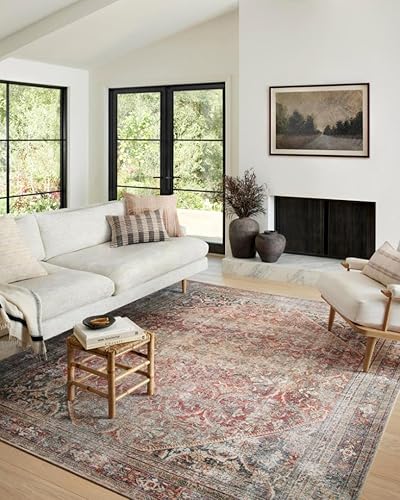 Miniatura 2 de Amber Lewis x Loloi Colección Georgie GER-01 - Alfombra de pasillo de 2 pies 6 pulgadas x 9 pies 6 pulgadas, color rojo y azul marino