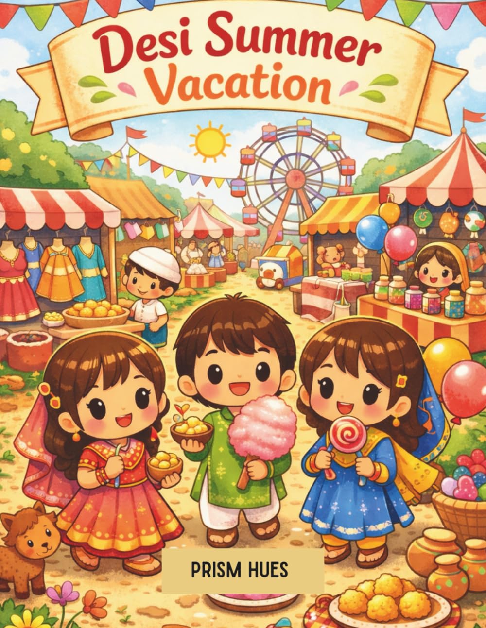 Desi Summer Vacation: A Cozy Childhood Memories Coloring Book for Adults and Teens (Desi Moments Coloring Series)