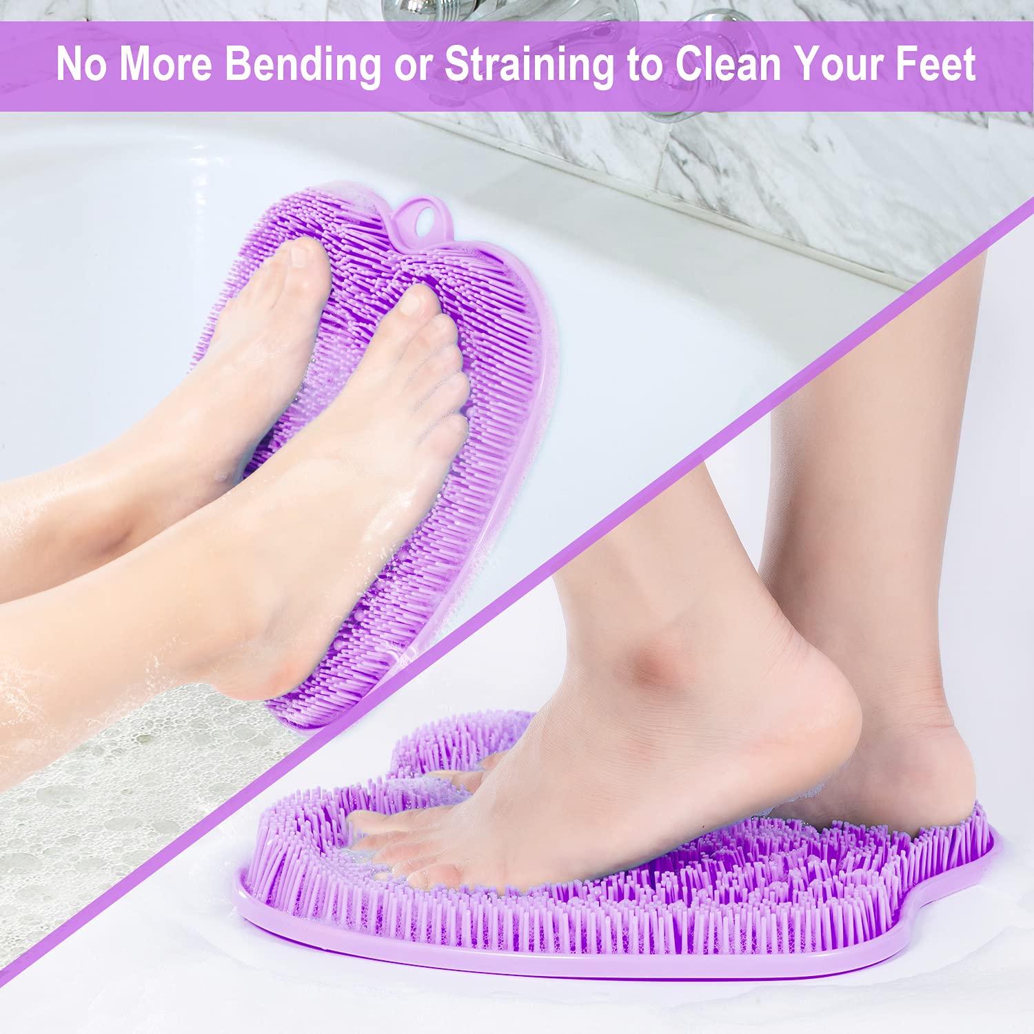 Almohadilla de Lijado para los pies de la Ducha con ventosas Antideslizantes, Cepillo para los pies para Limpiar y Eliminar la cutícula de los pies, Almohadilla Reflectante para relajar los pies