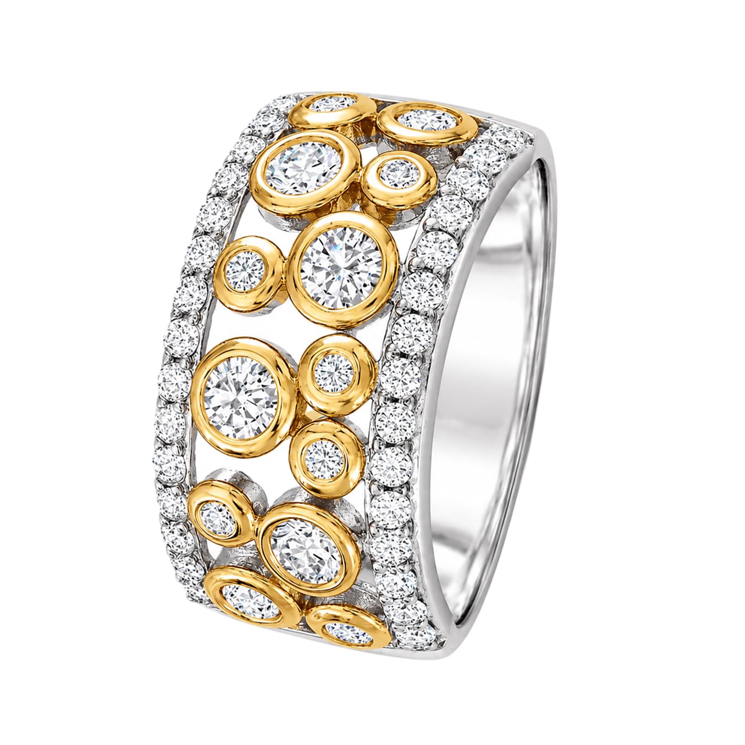 Gold Silver Plated Stylish Finger Ring for Women & Girls US 7 | Cubic Zirconia Studded | Anniversary Festive & Casual Wear Jewellery | Gift for Her-image-49