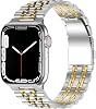 Anlinser Metal Strap Compatible with Apple Watch Strap 49 mm 46 mm 45 mm 44 mm 42 mm 41 mm 40 mm Adjustable Stainless Steel Strap Compatible with iWatch Ultra 2 Series 10 9 8 7-1 SE 424140 Silver