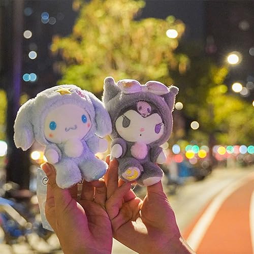 Miniatura 5 de Ahlsense Llavero de peluche lindo de dibujos animados de anime de 5 pulgadas (B)