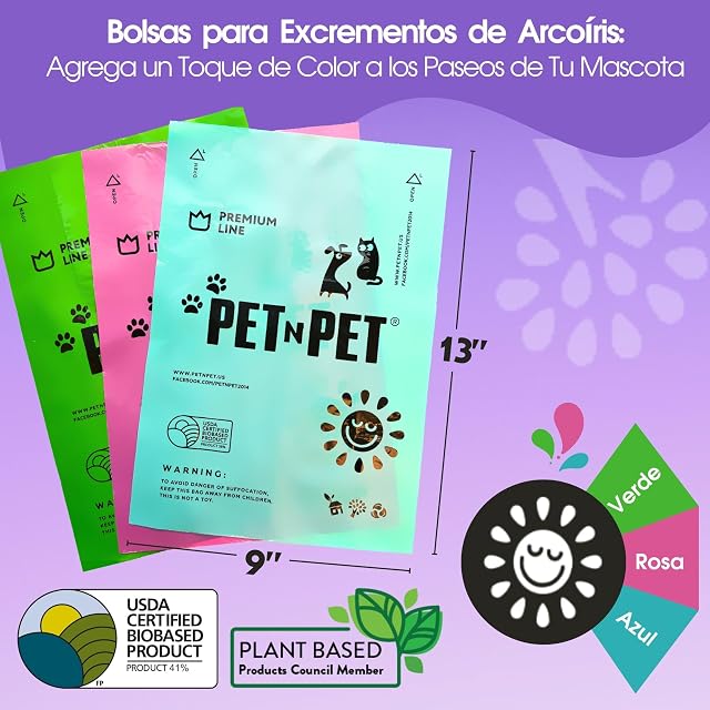 Foto 2 de 6 de PET N PET Bolsas Caca Perro Multicolor, Perfumadas, 18 rollos, 270 Bolsas