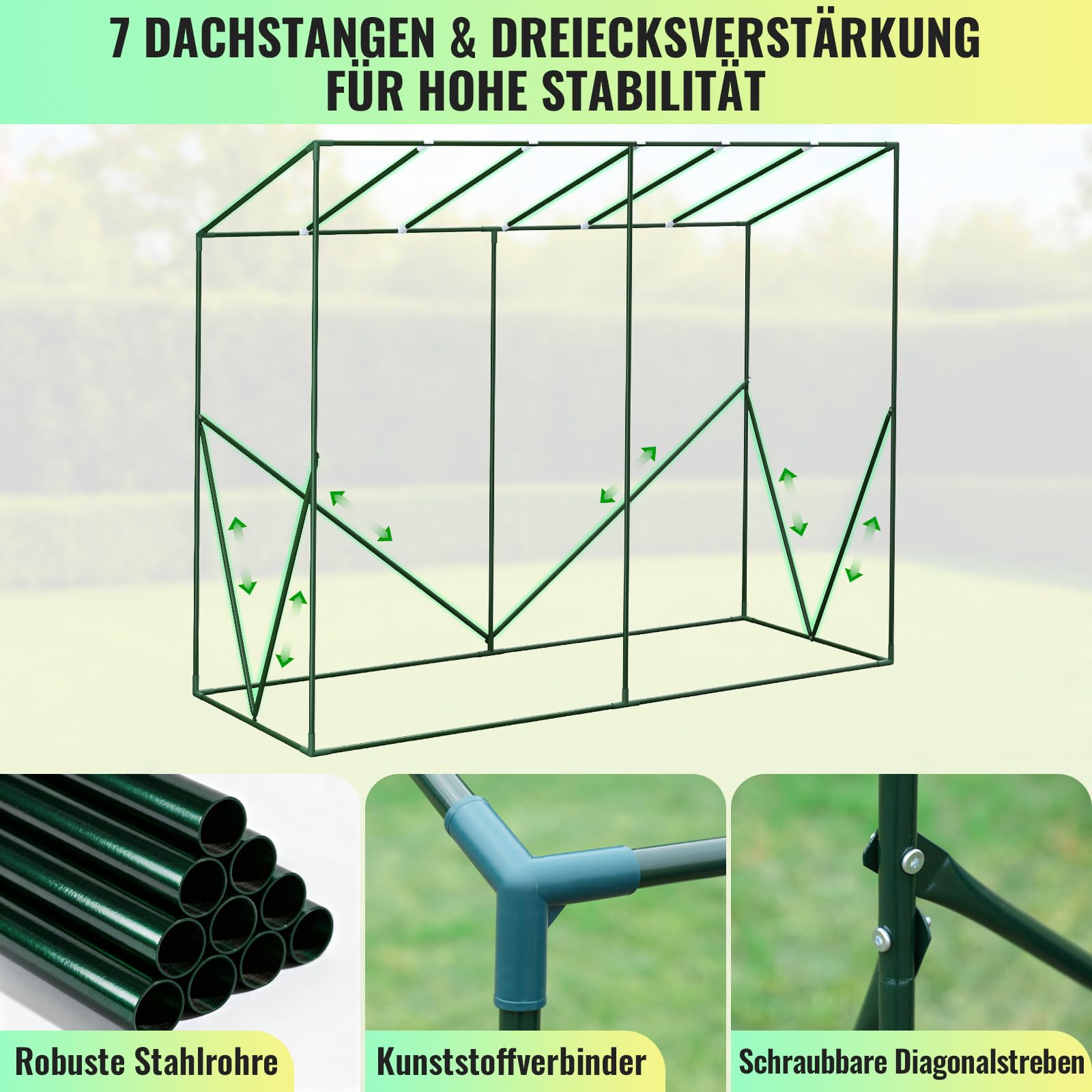 Velway Gewächshaus Tomatengewächshaus Begehbares 200x79x170/141cm | Witterungsschutz Schrägdach Foliengewächshaus, PE Gitterfolie 2 Belüftungsfenster für Balkon Garten Tomaten Gurken Paprika