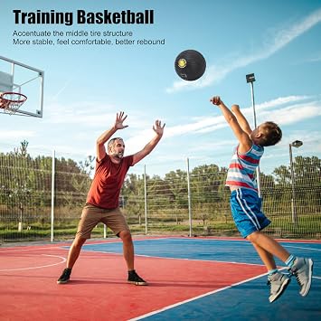 Weighted Training Basketball, Size 7 PU Rebound Heavy Training Ball Non Slip Portable Indoor Outdoor Basketball Practice Equipment for Dribbling Passing Rebounding