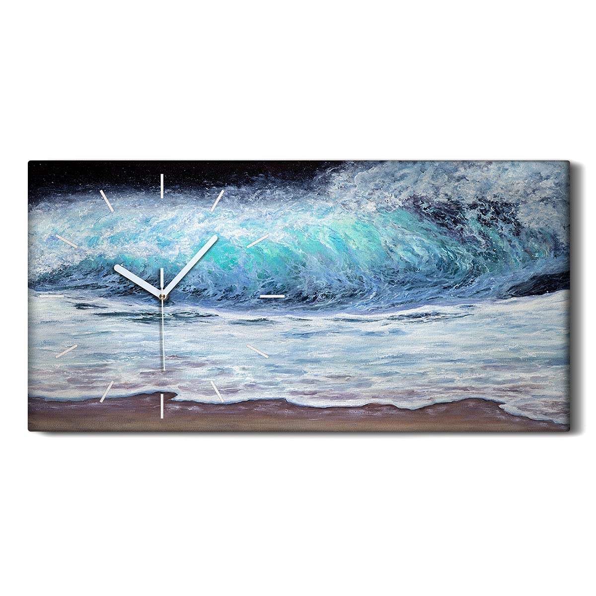Horloge sur Toile de 60x30cm ne pas tic tac en silence art moderne déco