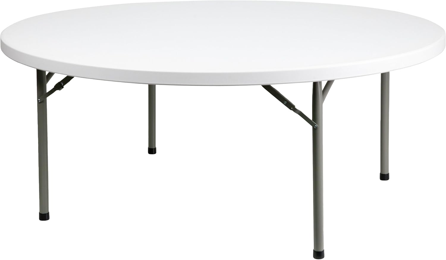 Flash Furniture Elon 6' Round All-Occasion Plastic Folding Event Table, Foldable Portable Banquet Table for Indoor/Outdoor Events, White
