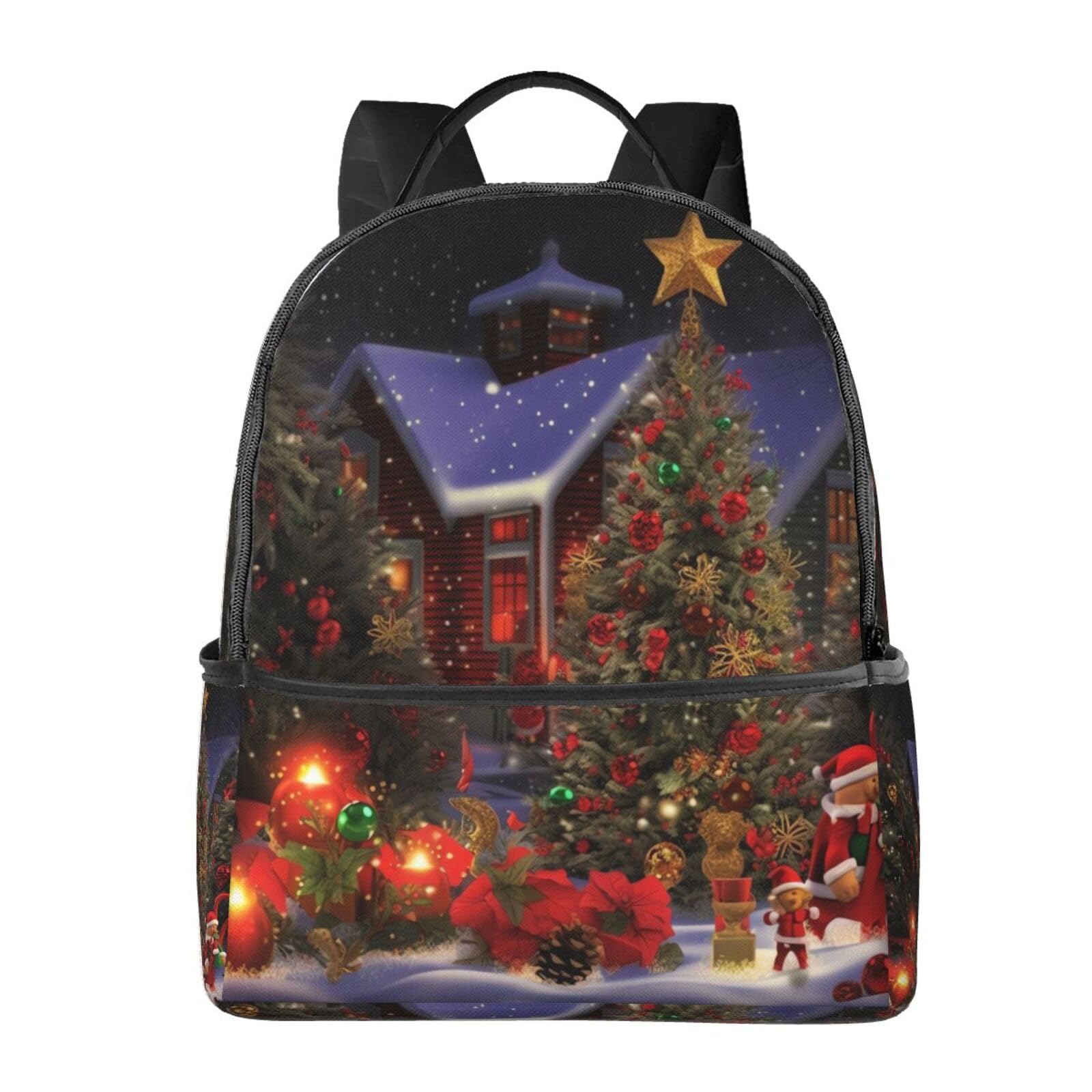 Sac d'ordinateur BAFAFA imprimé Noël avec compartiment sport et voyage