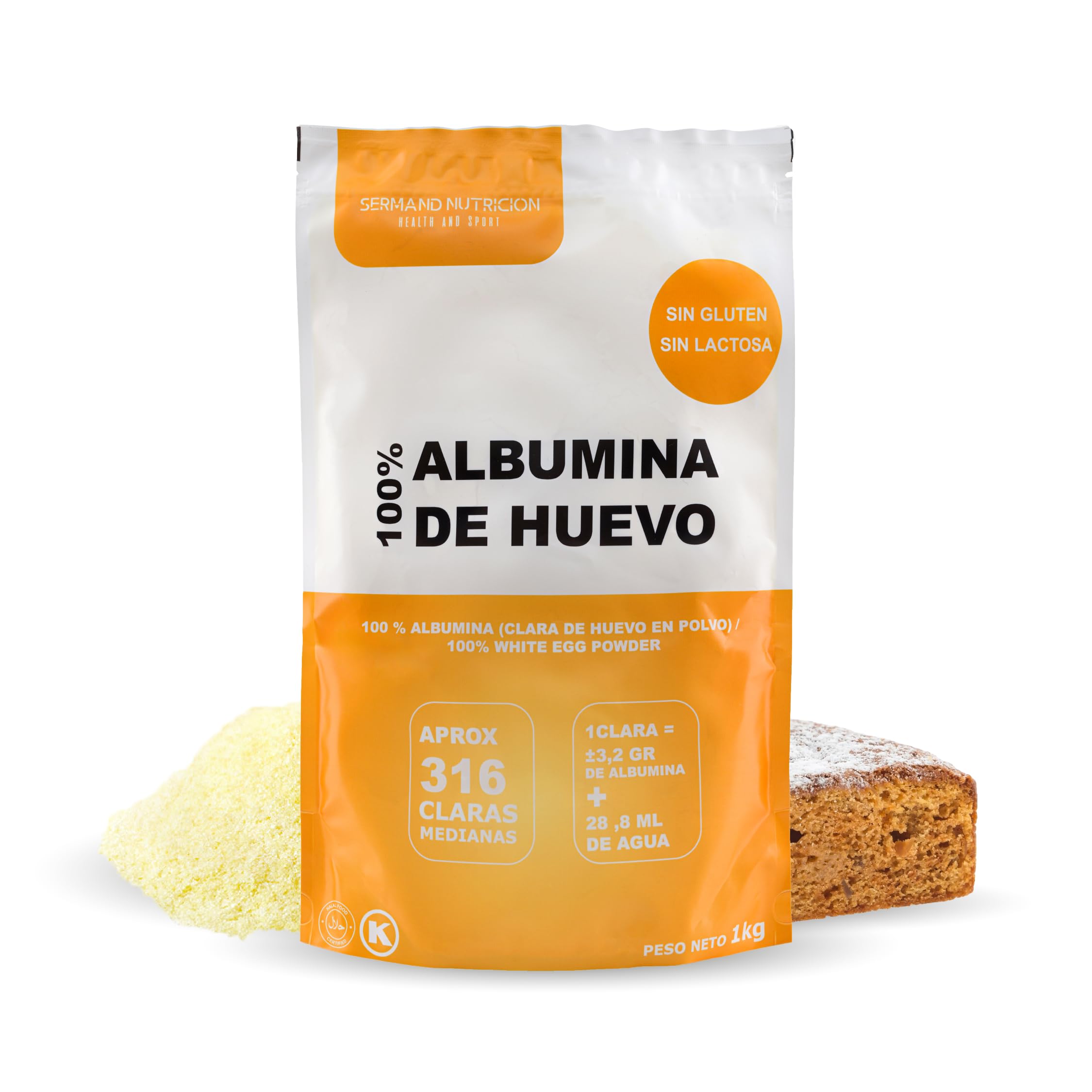 Blanc d'Œuf en Poudre (1 kg) | Blancs d'Œufs en Poudre | Albumine d'Œuf | Sans Additifs | Produits Sans Lactose | Présentation en Sachet Zip