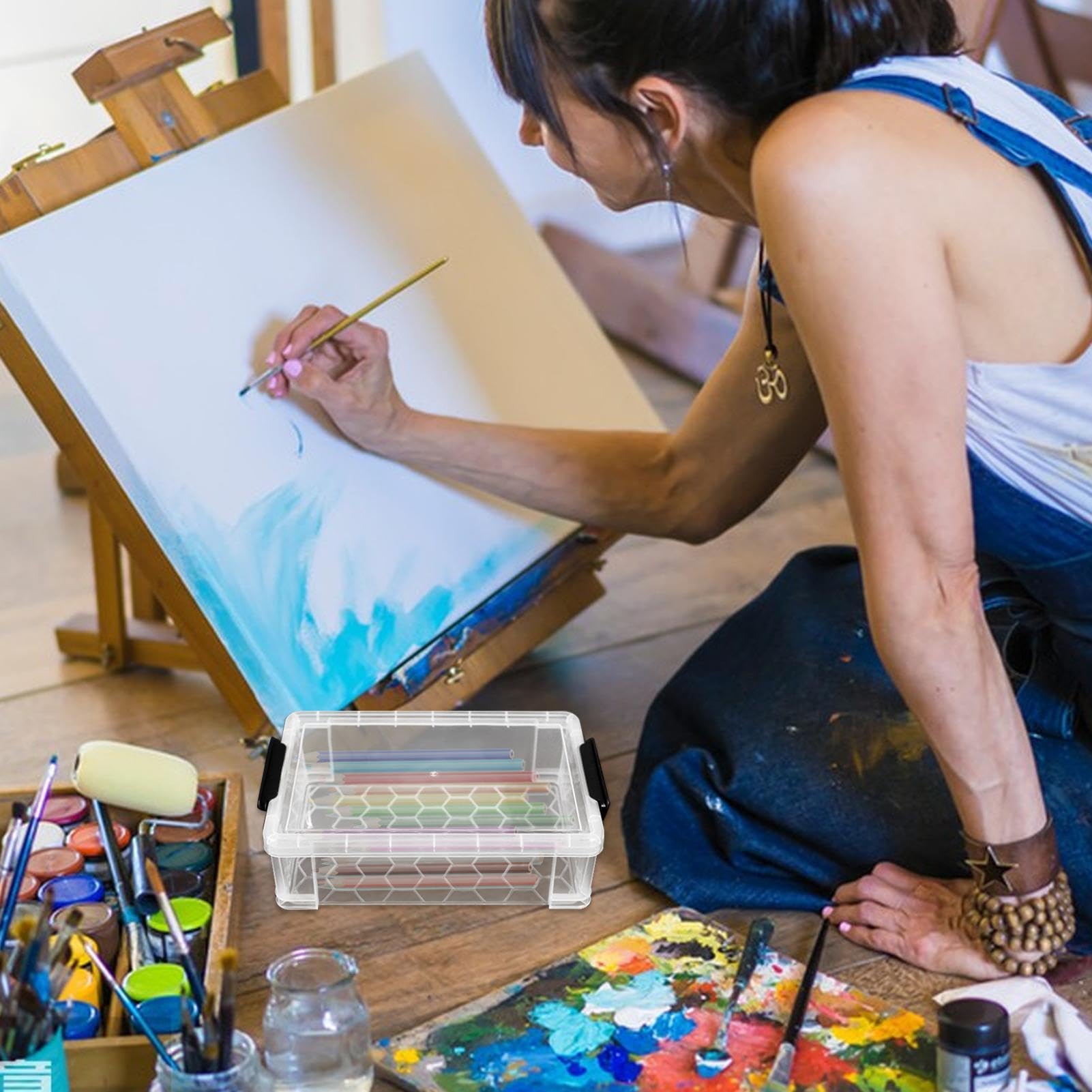 絵画ボックス Amazon.co.jp: ペイント収納ボックス - 多機能絵画収納コンテナ