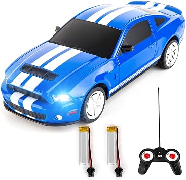 BDTCTK Remote Control 1/24 Ford Mustang Shelby GT500 RC Model Car, Toys for 6+ Kids and Adults Blue
