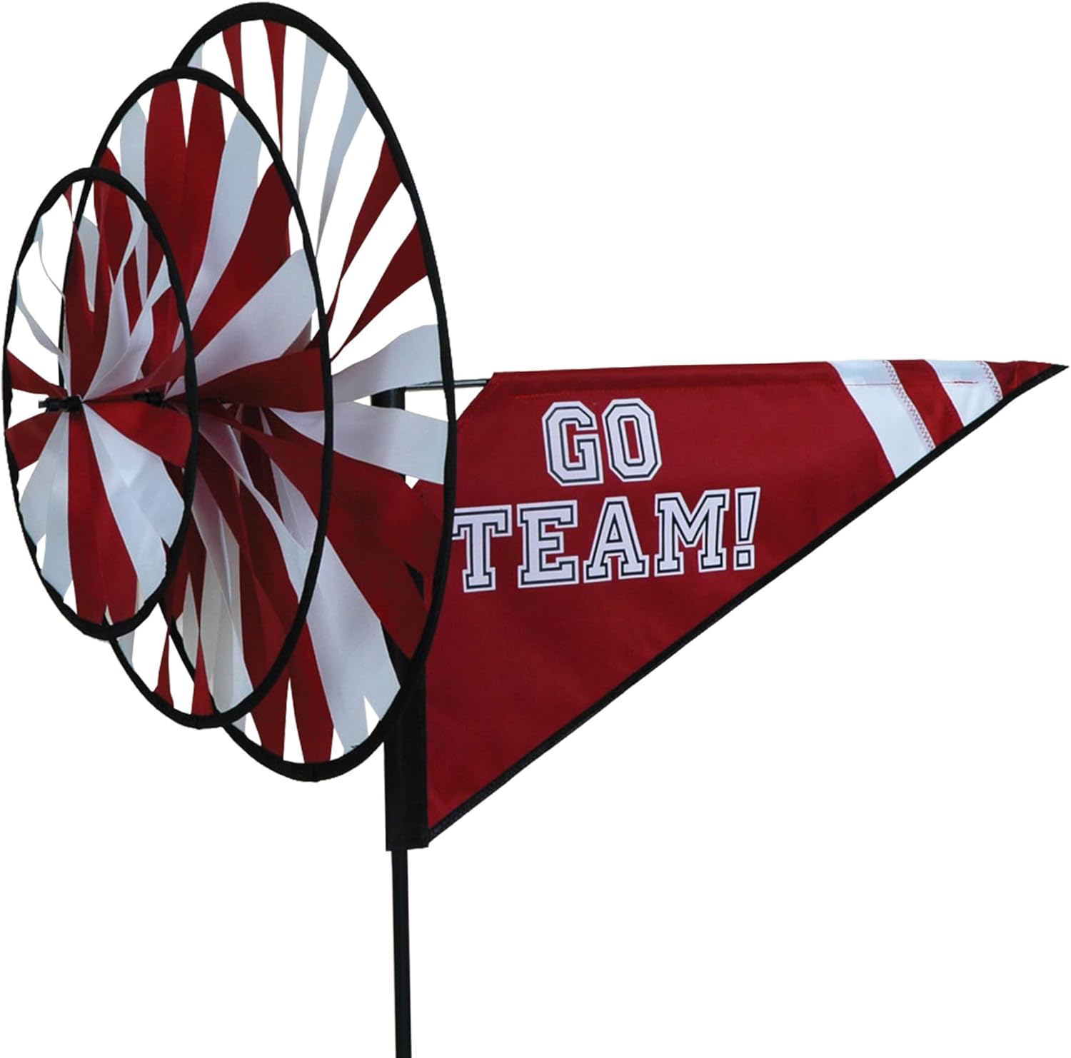 Premier Kites Triple Spinner Orange – Eye-Catching Garden Spinner with Colorful Triple Wheels, Durable Weather-Resistant Fabric, Easy Assembly, Outdoor Décor for Patio, Lawns, Tailgates & Game Day Fun