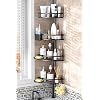 4-Tier Corner Shower Caddy - Hanging Bathroom Storage Shelf With Towel Rail (Silver)
