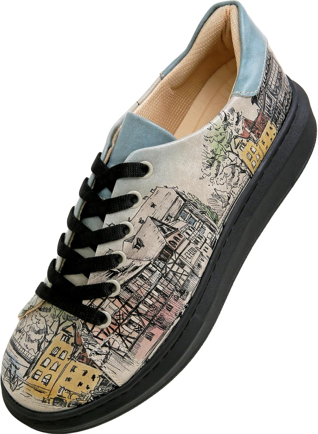 DOGO Wedge Platform Sneakers for Women - Handmade Vegan Leather, Unique Chunky Sneakers